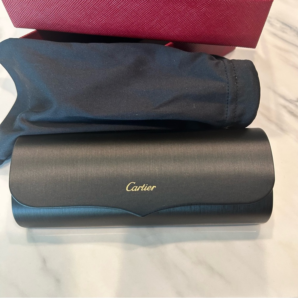 Cartier Sunglasses Authentic NIB Case Product Info Lens Cloth CT0001SA - Picture 9 of 10